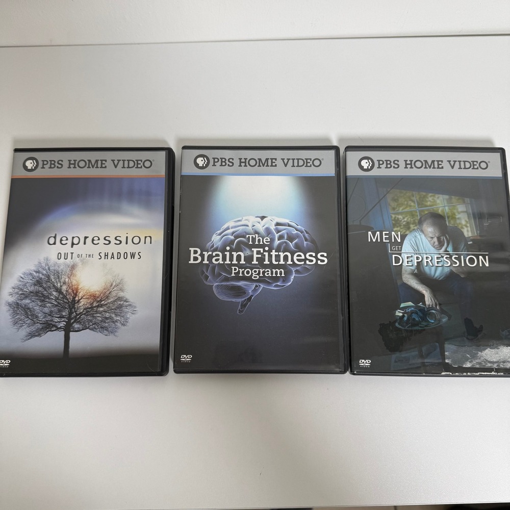 PBS Home Video DVD Lot Men Get Depression Brain Fitness 3-discs